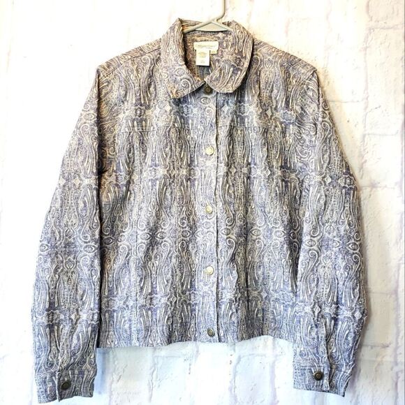 COLDWATER CREEK Button Front Jacket Embroidered Design - Picture 1 of 7